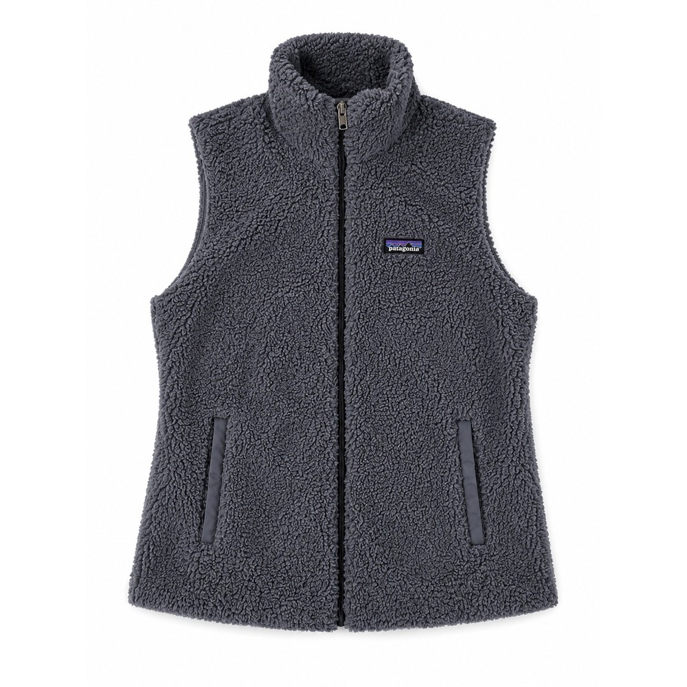 Patagonia Los Gatos Fleece Vest Womens XL Charcoal Grey Full Zip 25216 High Pile